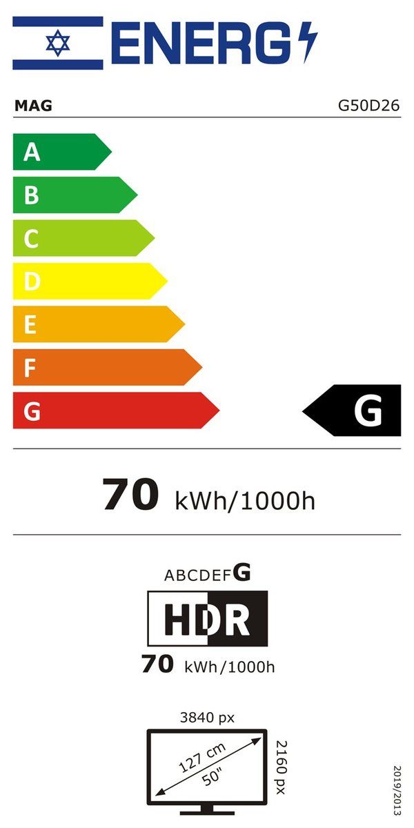 טלוויזיה חכמה MAG 50 4K UHD Google TV דגם G50D26