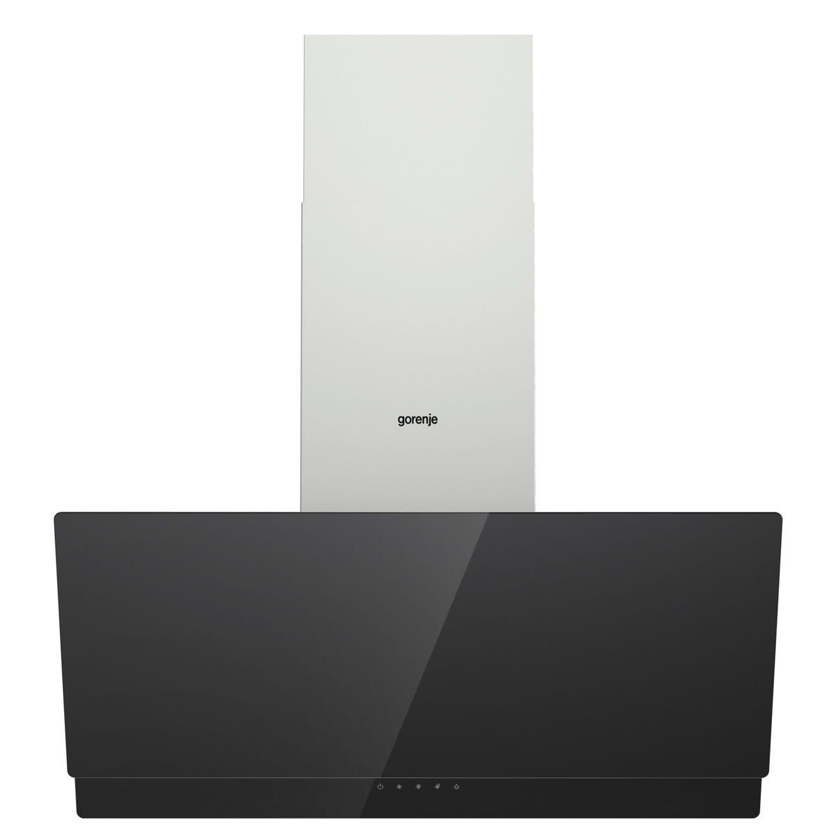 קולט אדים צמוד קיר gorenje זכוכית שחורה משולבת נירוסטה דגם WHI949EXBG
