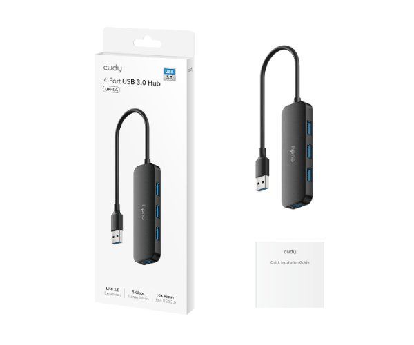 מפצל USB CUDY UH40A USB3.0 4-PORTS HUB