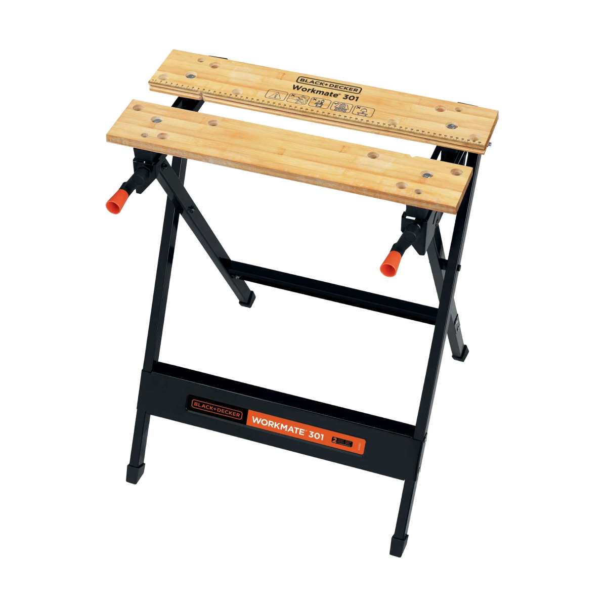 שולחן עבודה מתקפל BLACK&DECKER WM301 עם עומס 160 ק"ג פלדה שחור באחריות יבואן רשמי
