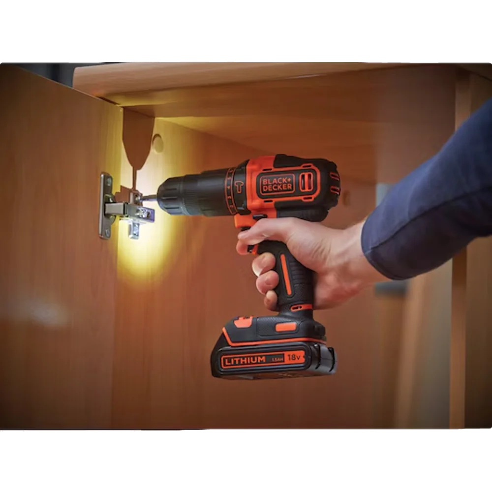 סט מקדחה דופקת   מברגה 18V דגם BDCHD18S1KA-QW מבית BLACK+DECKER