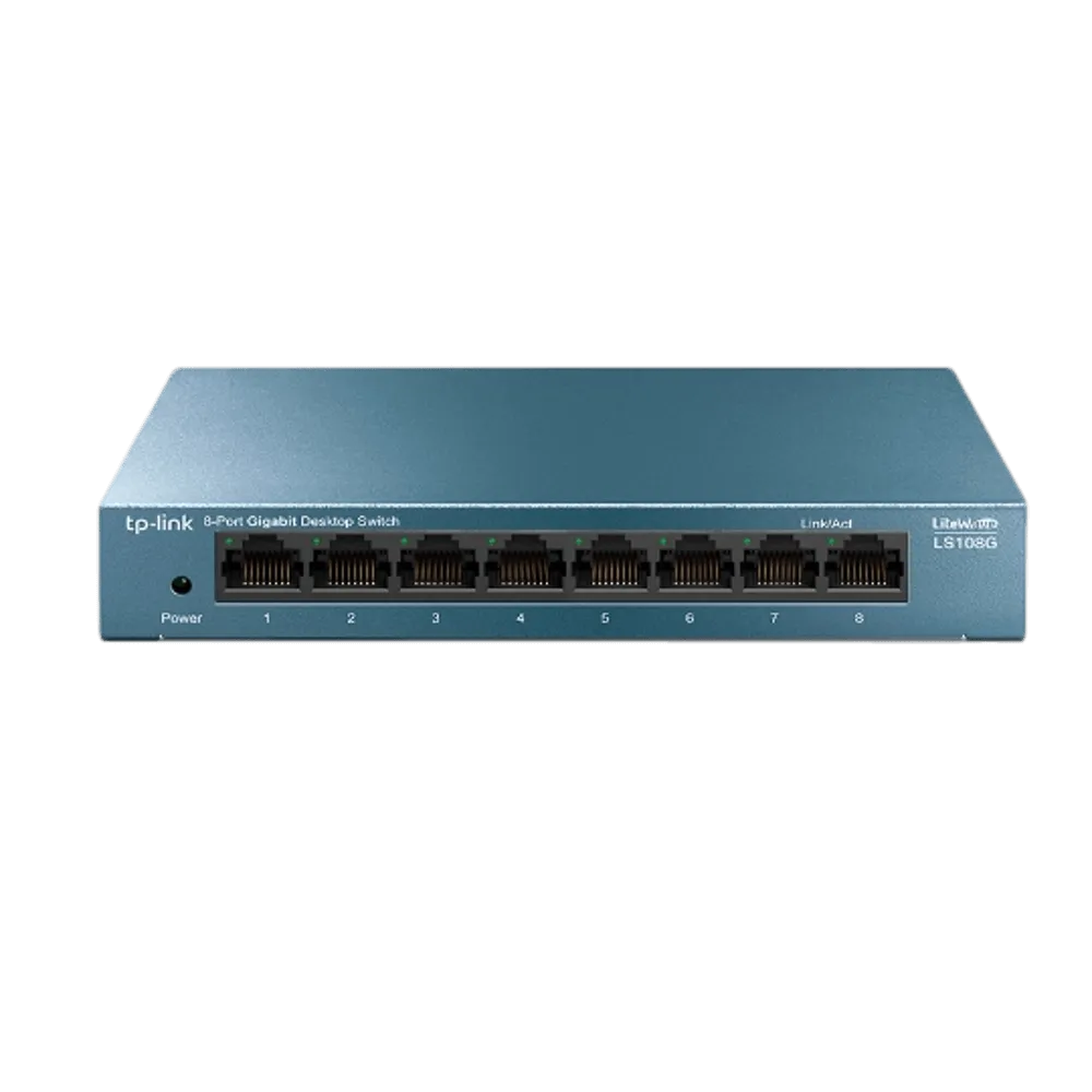 מתג שולחני TP-Link LS108G 8 פורטים 1000Mbps מתכתי באחריות יבואן רשמי 3 שנים