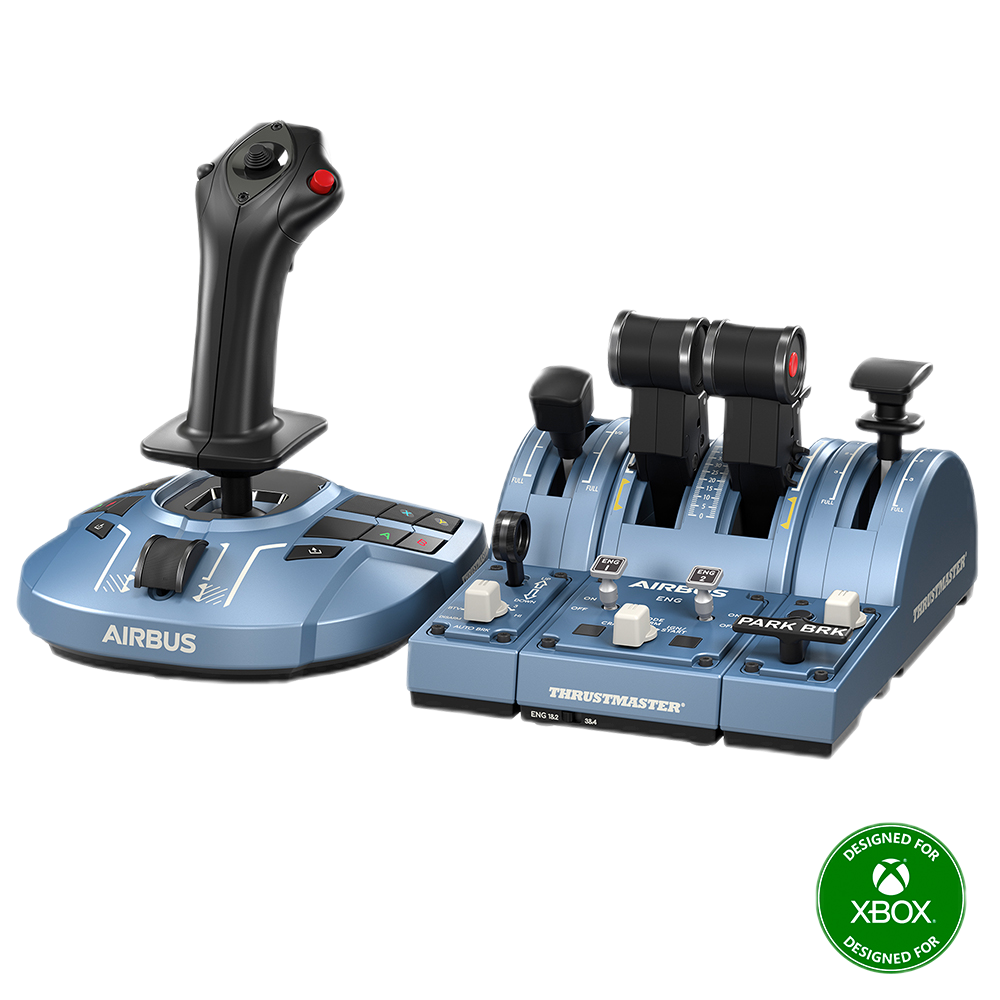ערכת סימולטור טיסה Thrustmaster TCA Captain Pack X Airbus Edition – סיידסטיק TCA Sidestick X ומצערת TCA Quadrant – 21 לחצנים ו-4 צירים – טכנולוגיית H.E.A.R.T – תואם Xbox Series X|S ו-PC