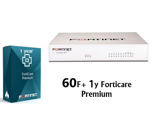 באנדל מכשיר ורשיון FortiGate-60F HW PLUS UTP 1y
