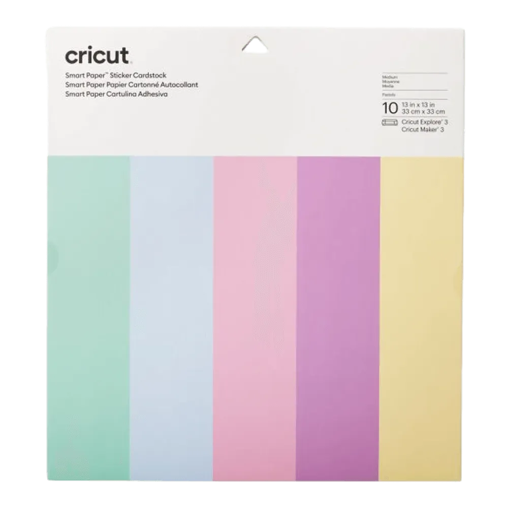 נייר קארדסטוק CRICUT  דביק -פסטל  (33 סמ על 33 סמ)