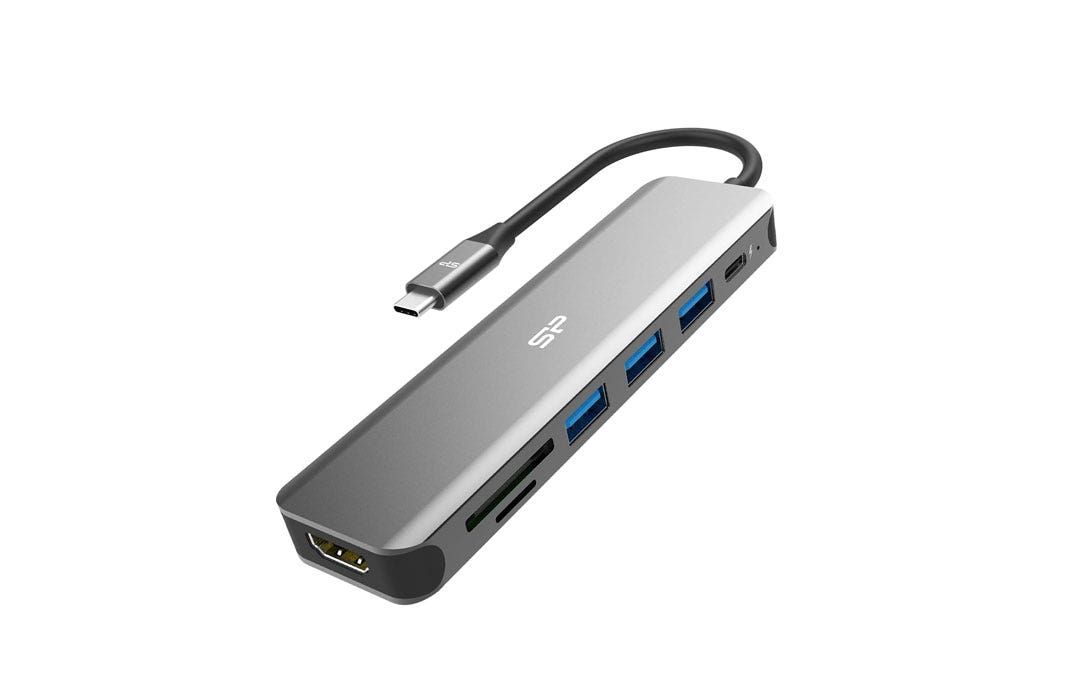 תחנה עגינה USB-C 7-in-1 מבית Silicon Power דגם SPU3C07DOCSU200G