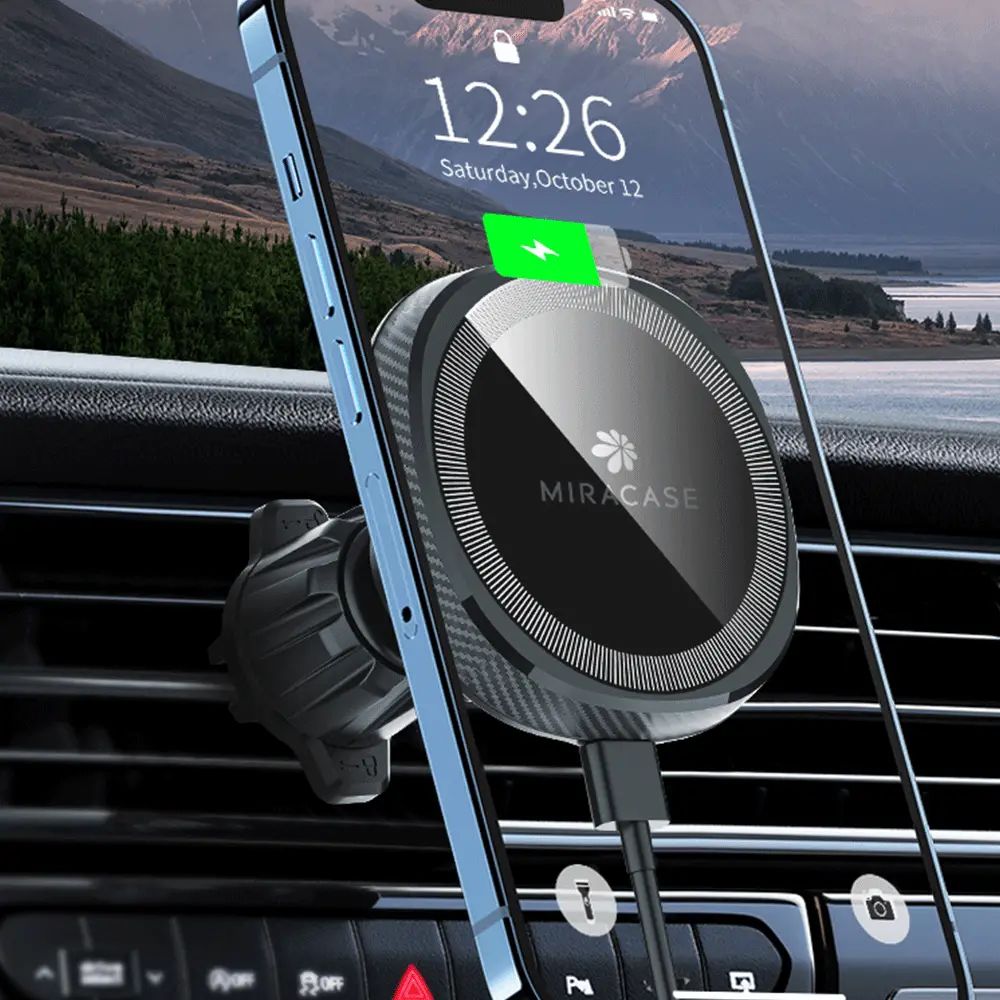 תושבת מגנטית לרכב Miracase MVM51 – חיבור MagSafe – 12 מגנטים – התקנה על פתח מיזוג