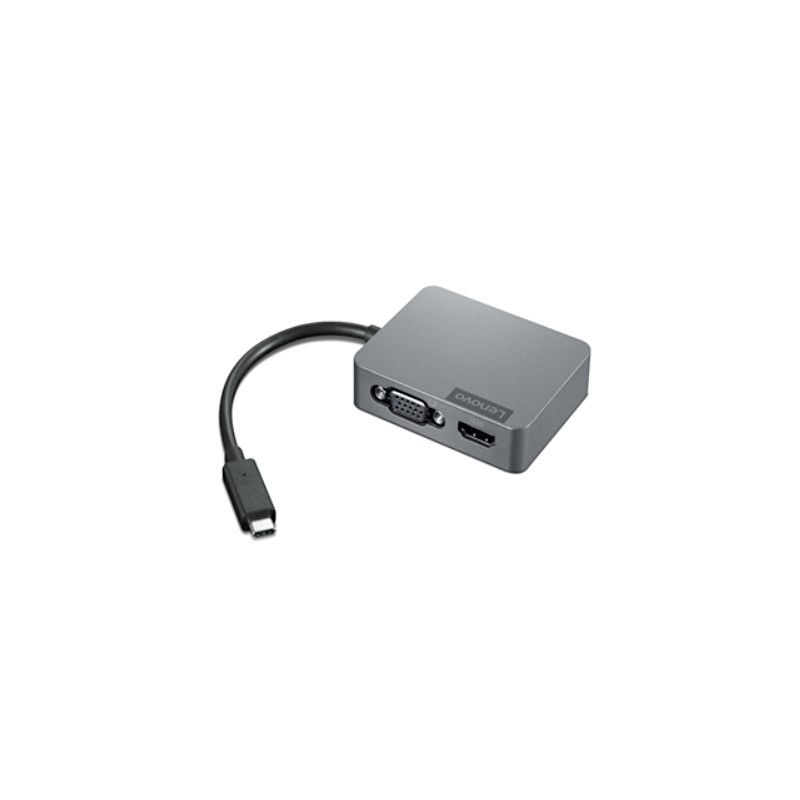מפצל Lenovo USB-C Travel Hub Gen2 – USB-C ל-HDMI, VGA, USB-A ו-Ethernet RJ45