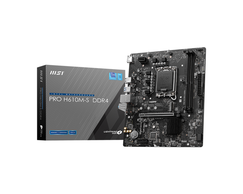 לוח אם MSI PRO H610M-S DDR4 LGA1700 12/13 Gen Intel Dual Channel 64GB 2xDDR4 באחריות יבואן רשמי
