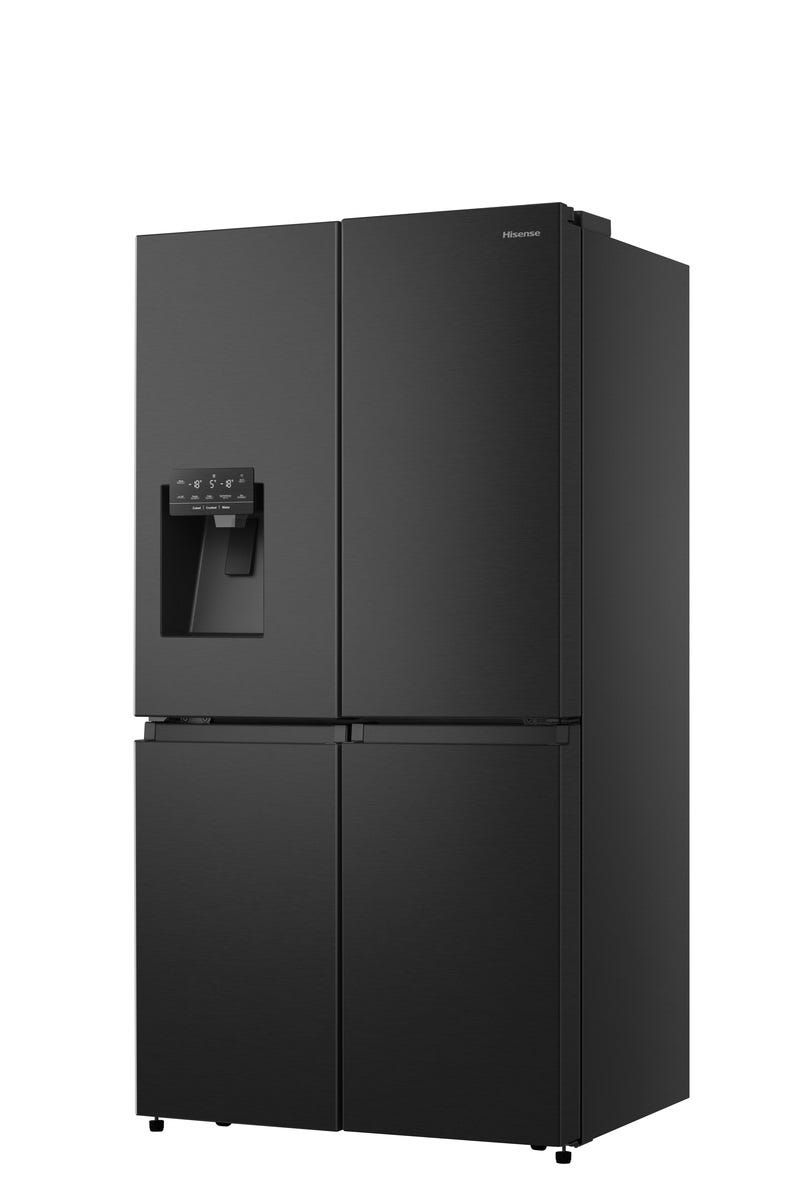 מקרר Hisense ארבע דלתות עם בר חיצוני בנפח 584 ליטר נטו דגם  RQ760N4SBFE בצבע שחור
