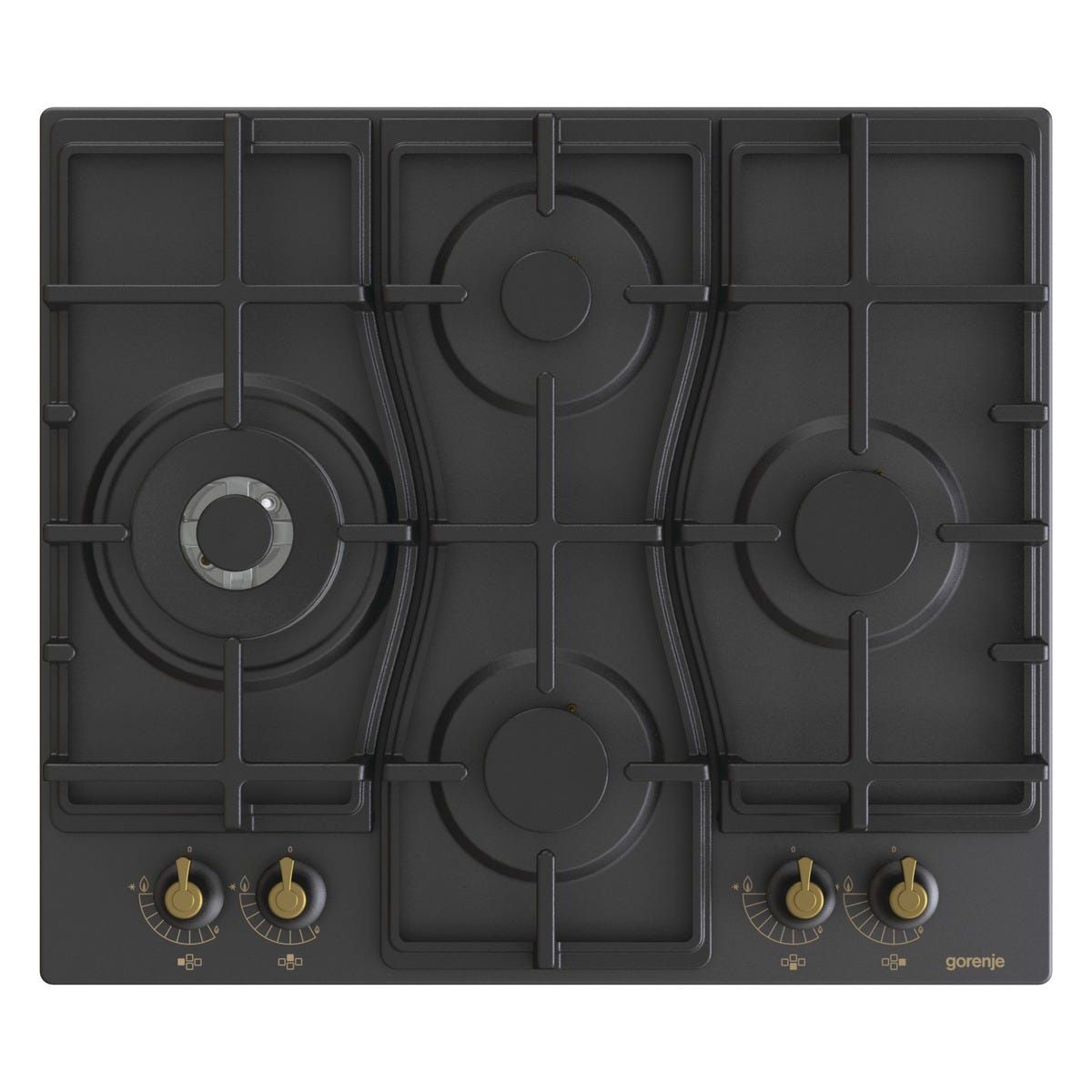 כיריים גז gorenje בעיצוב קלאסי שחור 60 סמ דגם GW6D42CLB