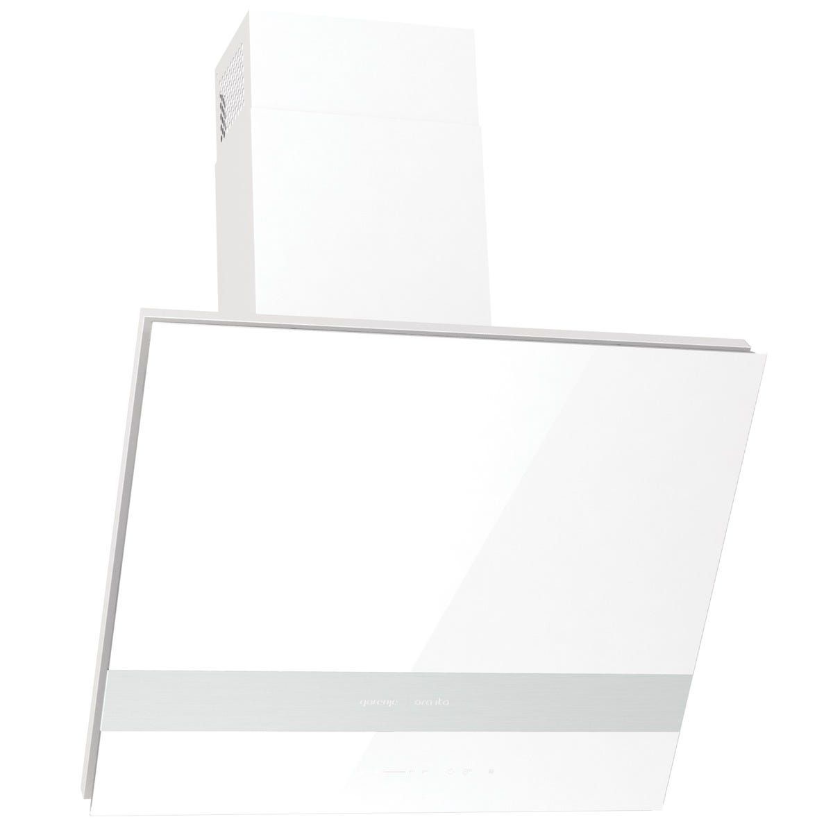 קולט אדים צמוד קיר gorenje זכוכית לבנה משולבת נירוסטה דגם WHI643ORAW