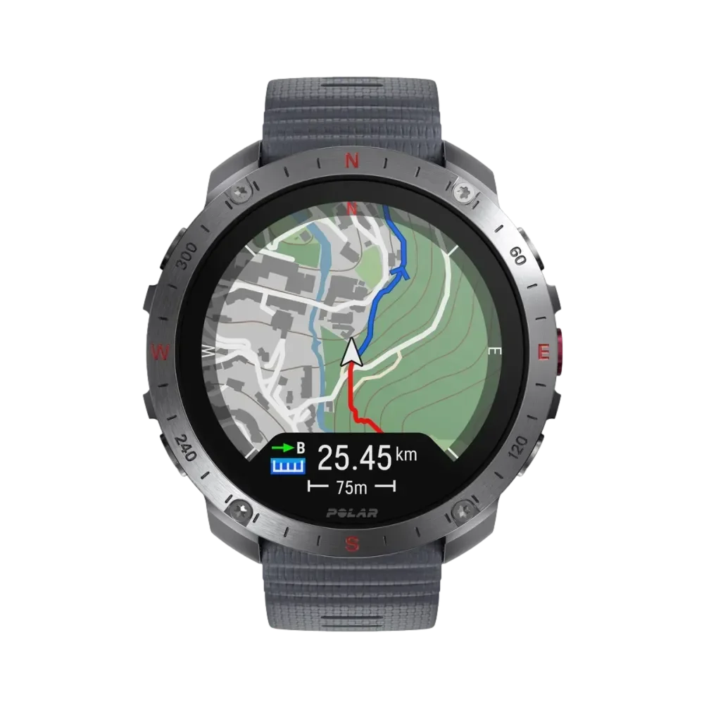 שעון ספורט Polar Grit X2 Pro GPS דו תדרי 1.39 אינץ AMOLED אפור כסף באחריות יבואן רשמי