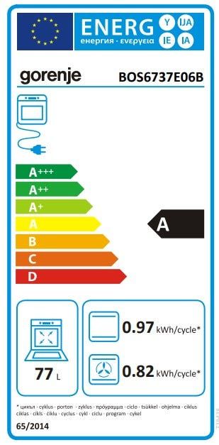 תנור בנוי gorenje בגימור נירוסטה שחורה דגם BOS6737E06B