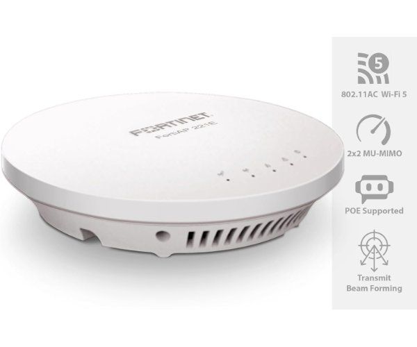 אקסס פוינט מאובטח Fortinet FortiAP 221E-I WIFI5 POE AC1200