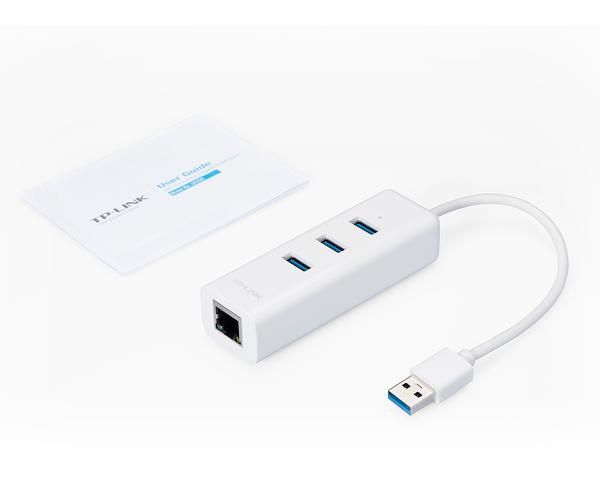USB 3.0 to Gigabit Ethernet + USB HUB 3-port USB 3.0