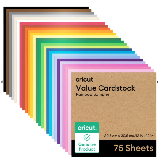 מארז קארדסטוק צבעוני Value Cardstock Rainbow Sampler (75 יחידות) מבית Cricut