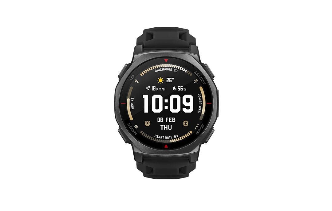 שעון חכם Amazfit T-Rex 3 Pro 44mm – מסך AMOLED ספיר 1.32" – GPS דו-תדרי – עמידות 10ATM – סוללה עד 17 ימים – צבע שחור טקטי
