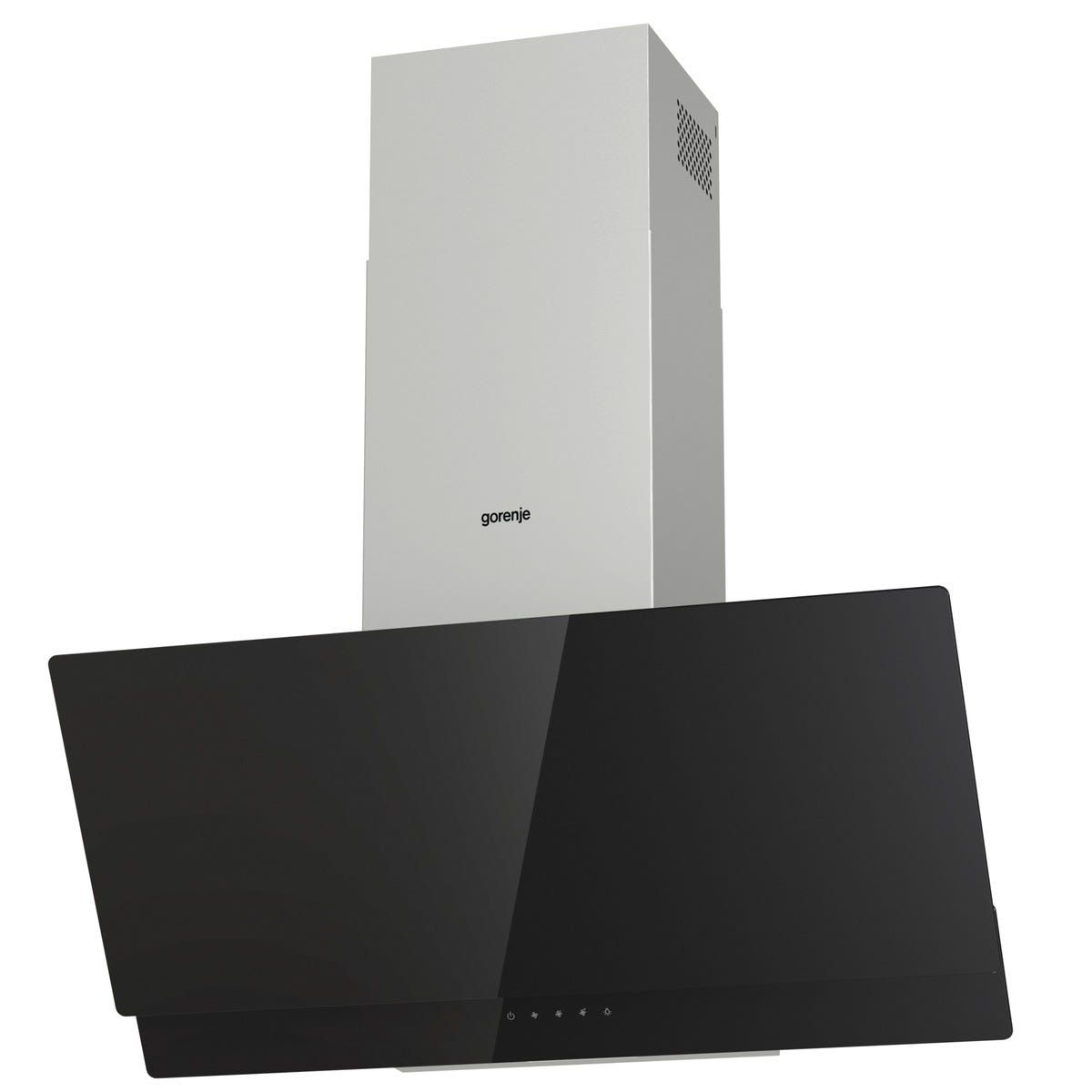 קולט אדים צמוד קיר gorenje זכוכית שחורה משולבת נירוסטה דגם WHI949EXBG