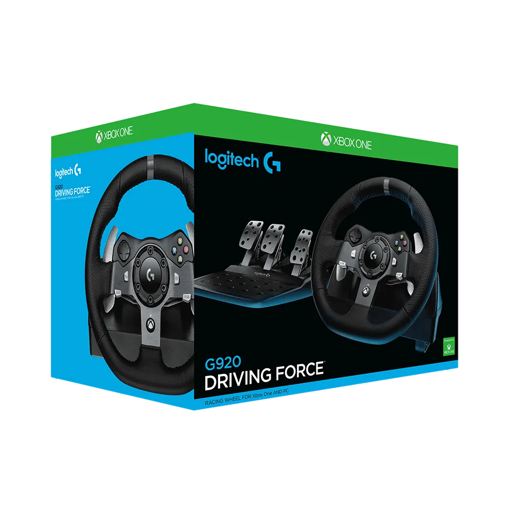 הגה ודוושות מירוצים Logitech G920 Driving Force – Xbox ו-PC – סיבוב 900°