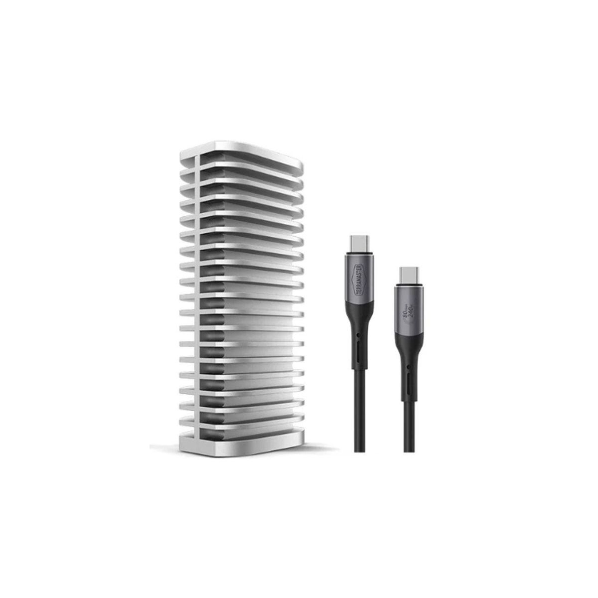 מארז אחסון TERRAMASTER D1 SSD Pro – תא M.2 NVMe יחיד – חיבור USB 80Gbps – קריאה עד 7,061MB/s – תמיכה עד 8TB