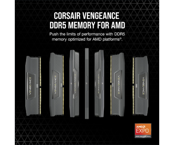 ז. לנייח Corsair VENGEANCE 64GB 2x32 DDR5 6000MHz C40 AMD EXPO