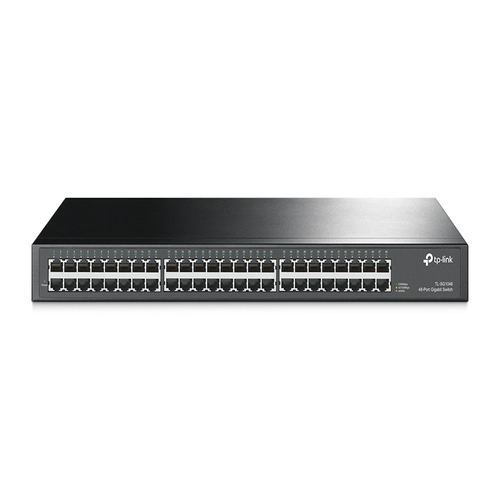 מתג רשת TP-LINK 48 פורט ג'יגה RJ45 10/100/1000 לארון תקשורת 19 אינץ' באחריות יבואן רשמי 3 שנים
