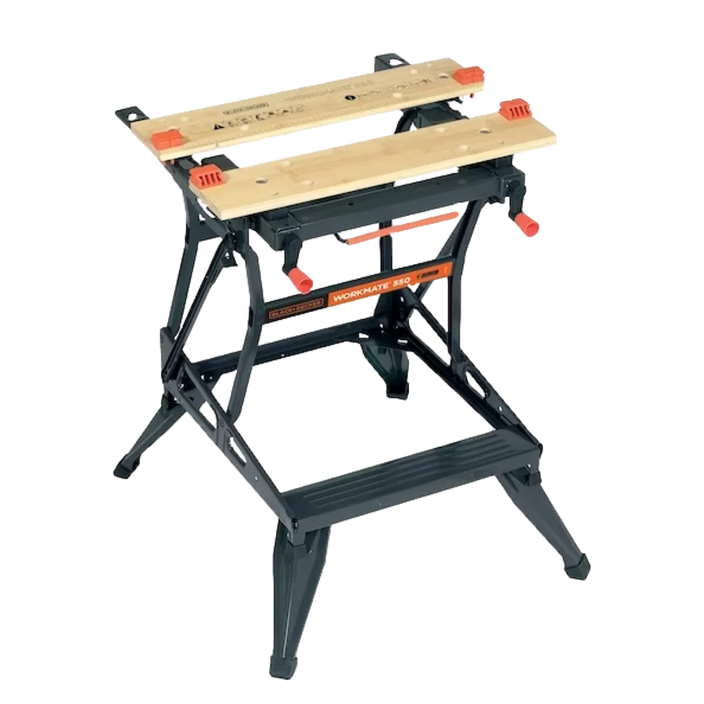 שולחן עבודה מתקפל BLACK&DECKER WM550 משטח 610x472 מ"מ עומס 250 ק"ג באחריות יבואן רשמי