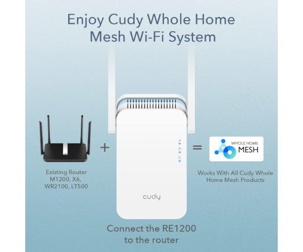 מגדיל טווח Cudy AC1200 Mesh WiFi Extender