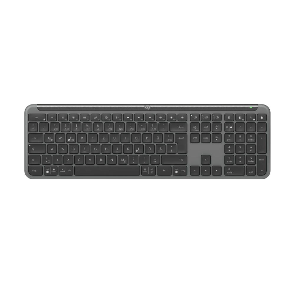 מקלדת אלחוטית Logitech Signature Slim K950 – מעבר בין 3 מכשירים – Bluetooth/Logi Bolt – Graphite
