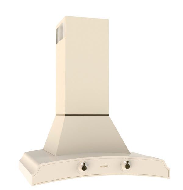 קולט אדים צמוד קיר gorenje בסגנון רטרו בצבע שמנת דגם DK63MCLI