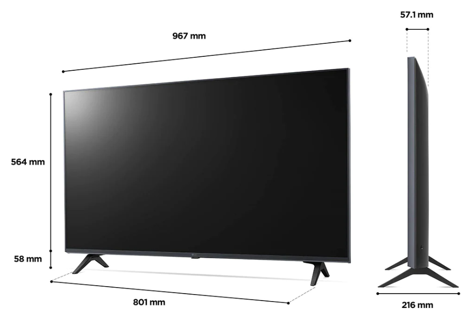 טלוויזיה 43 חכמה LG UHD ברזולוציית 4K דגם: 43UQ80006LD