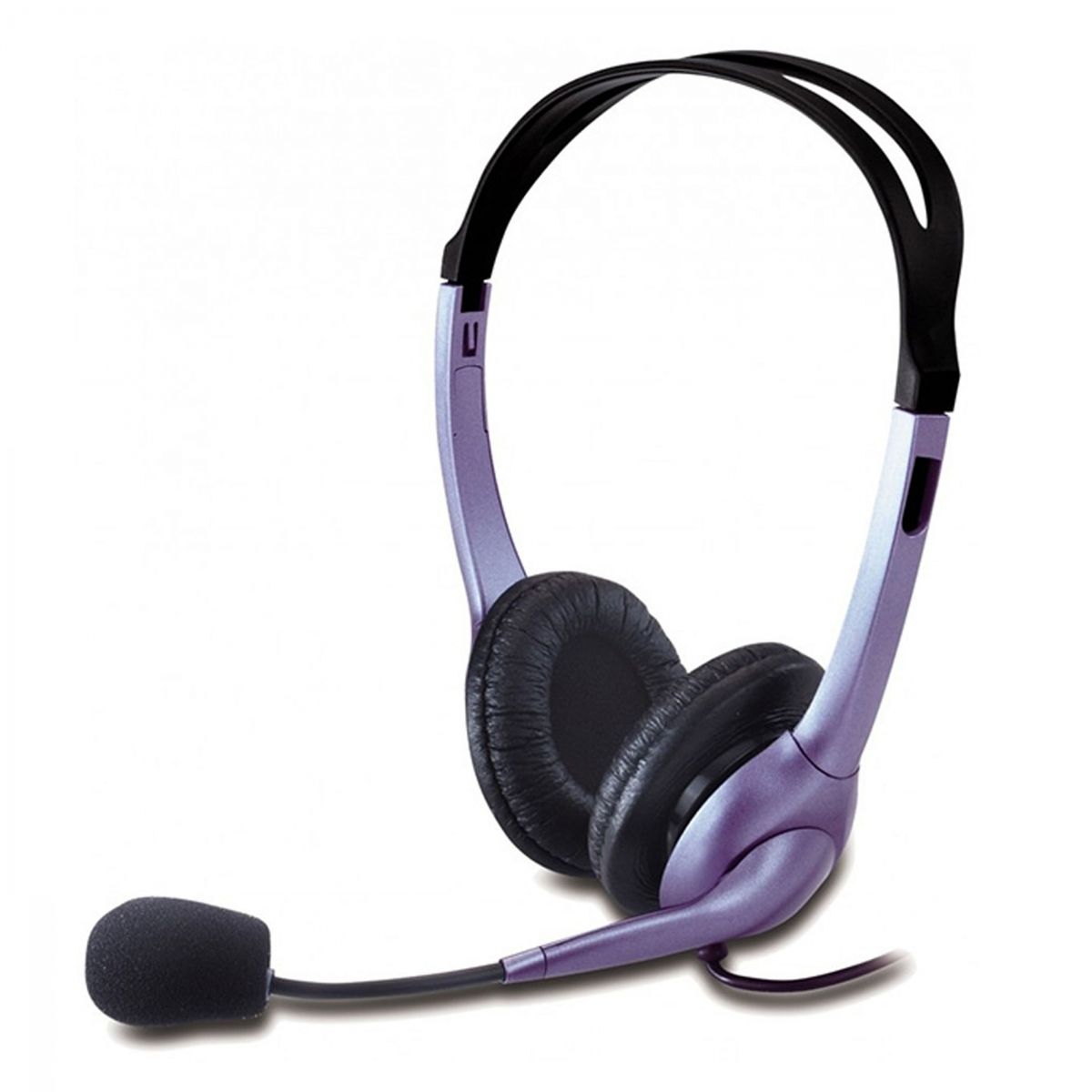 אוזניות משרד Genius HS-04S – קשת עם מיקרופון – חיבור 3.5 מ"מ – שחור