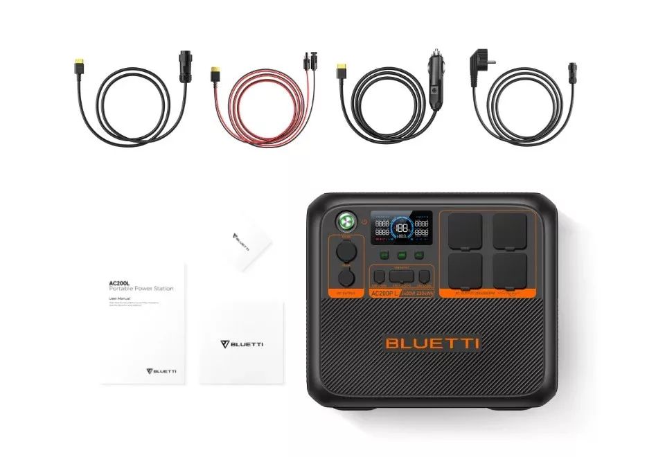 תחנת כוח ניידת BLUETTI AC200PL – קיבולת 2304Wh – הספק 2400W – הרחבה עד 8kWh – טעינה ל-80% תוך שעה