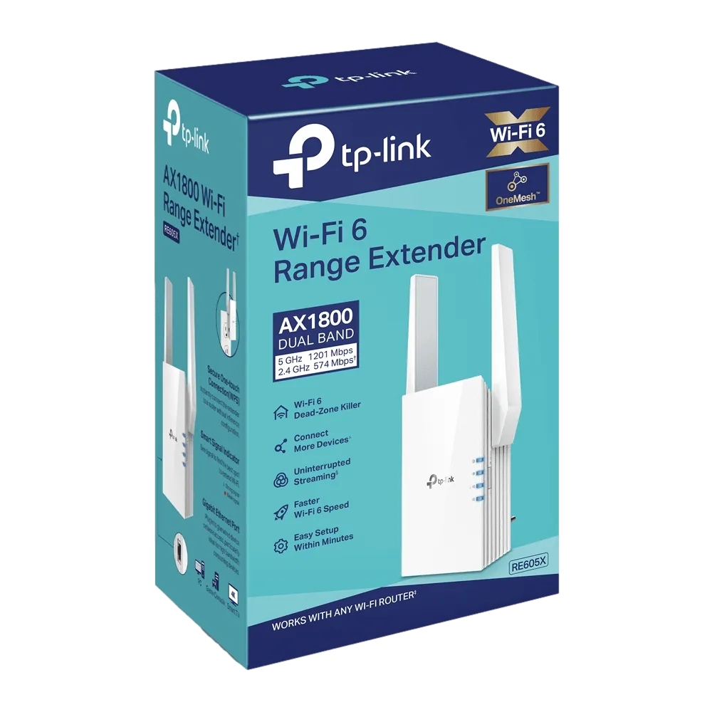 מגדיל טווח TP-Link RE605X – WiFi 6 AX1800