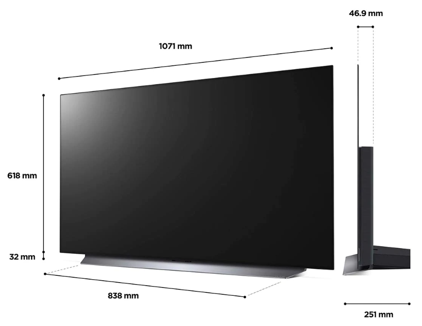 טלוויזיה 48 חכמה LG OLED evo ברזולוציית 4K דגם: OLED48C26LA