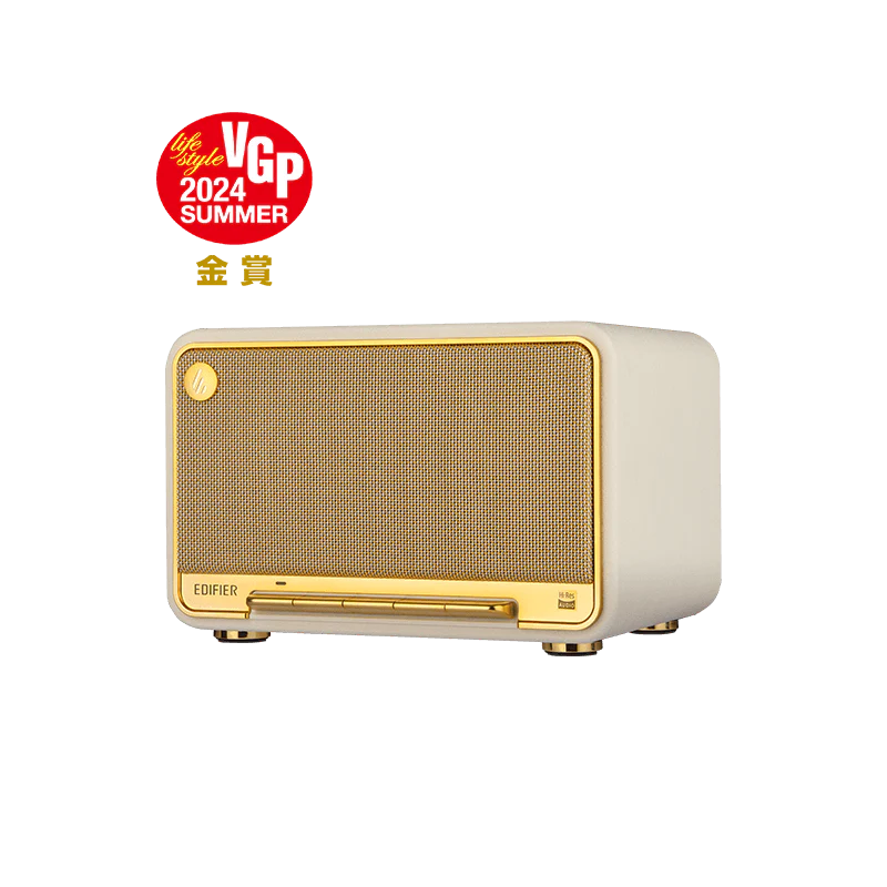 רמקול שולחני אלחוטי Edifier D32 – הספק טווח גבוה 15W×2 וטווח נמוך 30W – תגובת תדר 52Hz-40kHz – Bluetooth 5.3 ו-Wi-Fi AirPlay – חיבורי USB-C ו-AUX – צבע לבן