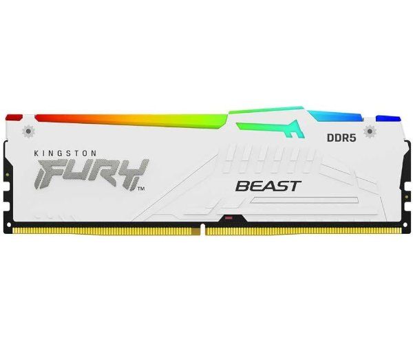 ז.לבן לנייח DDR5 32GB 2x16GB 6400Mhz C32  Kingston Fury Beast RGB
