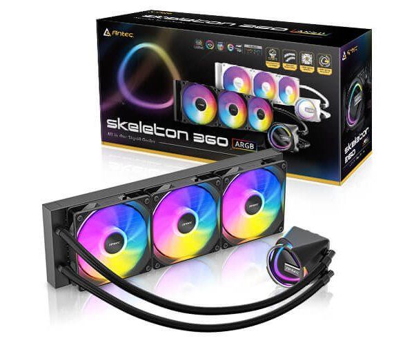 קירור נוזלי משולש Antec SKELETON 360 ARGB Black INTEL AMD