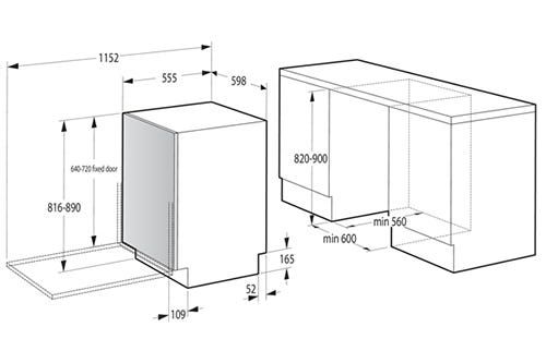 מדיח כלים אינטגרלי gorenje GV693C60UVAD