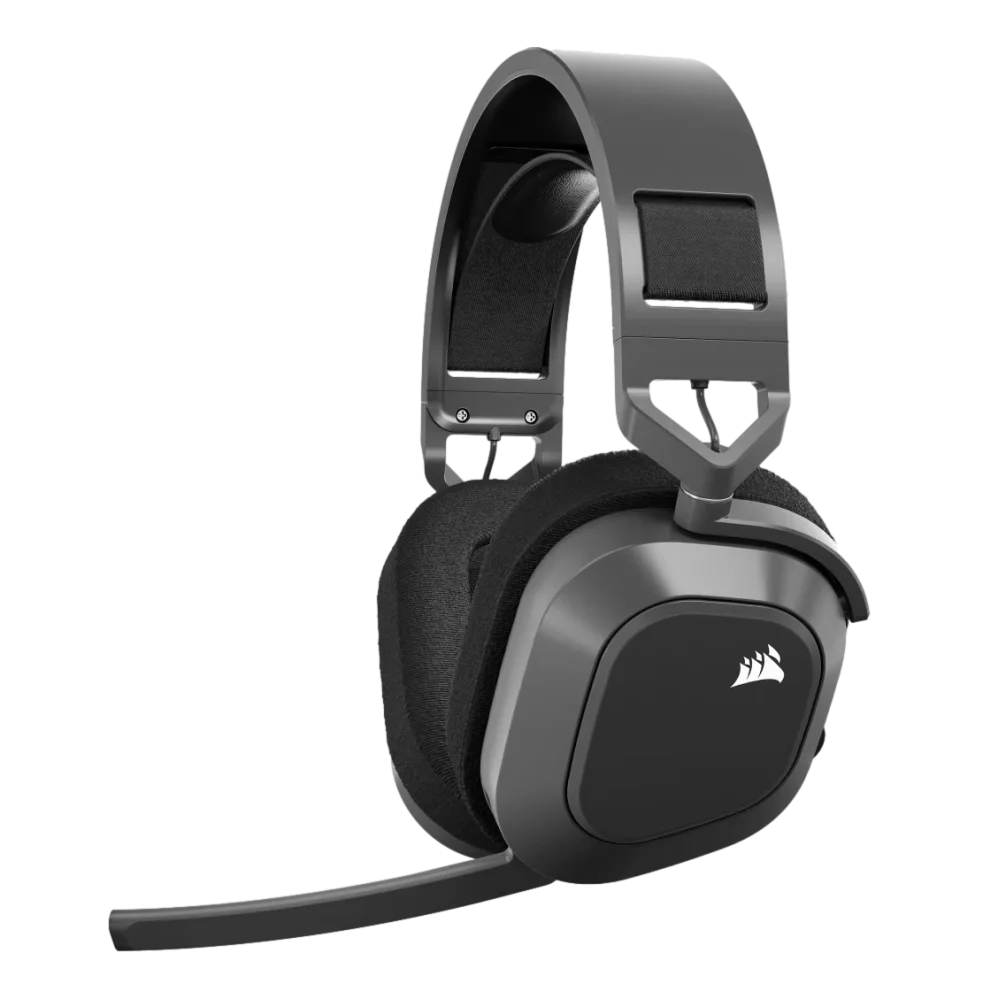 אוזניות גיימינג אלחוטיות Corsair HS80 MAX – דרייברים 50 מ"מ ניאודימיום – Dolby Atmos – סוללה עד 24 שעות