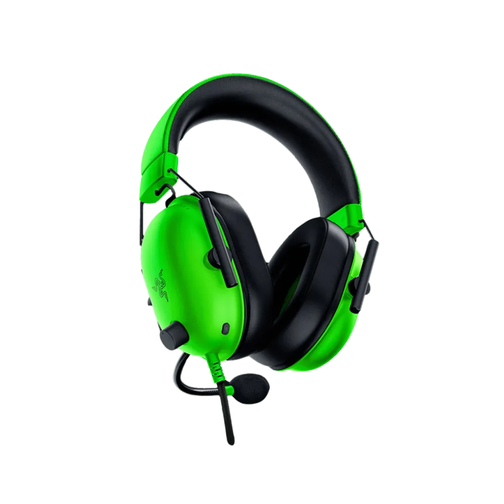 אוזניות גיימינג Razer BlackShark V2 X – מיקרופון ברור – בידוד רעשים – ירוק