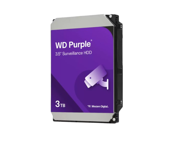 דיסק קשיח פנימי לנייח WD 3TB Purple 5400rpm 128MB 3.5