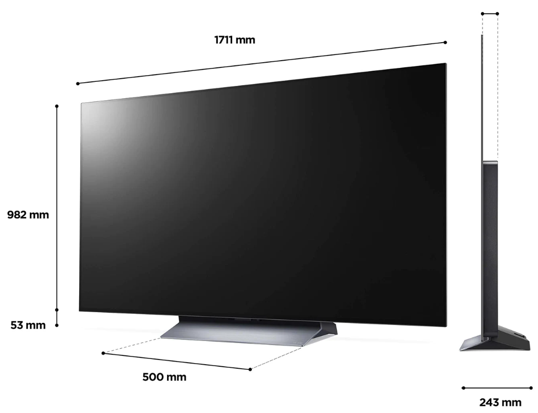 טלוויזיה 77 חכמה LG OLED evo ברזולוציית 4K דגם: OLED77C26LA