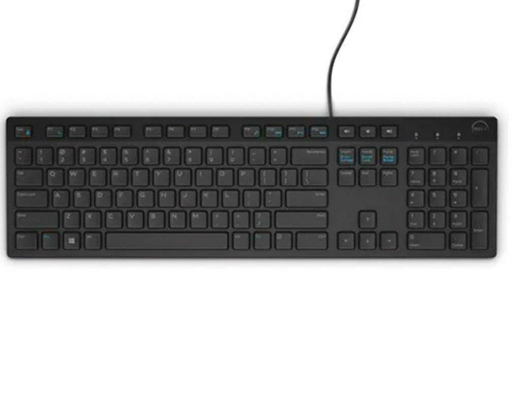 Keyboard :  אנגלית בלבד Dell KB 216 USB Black