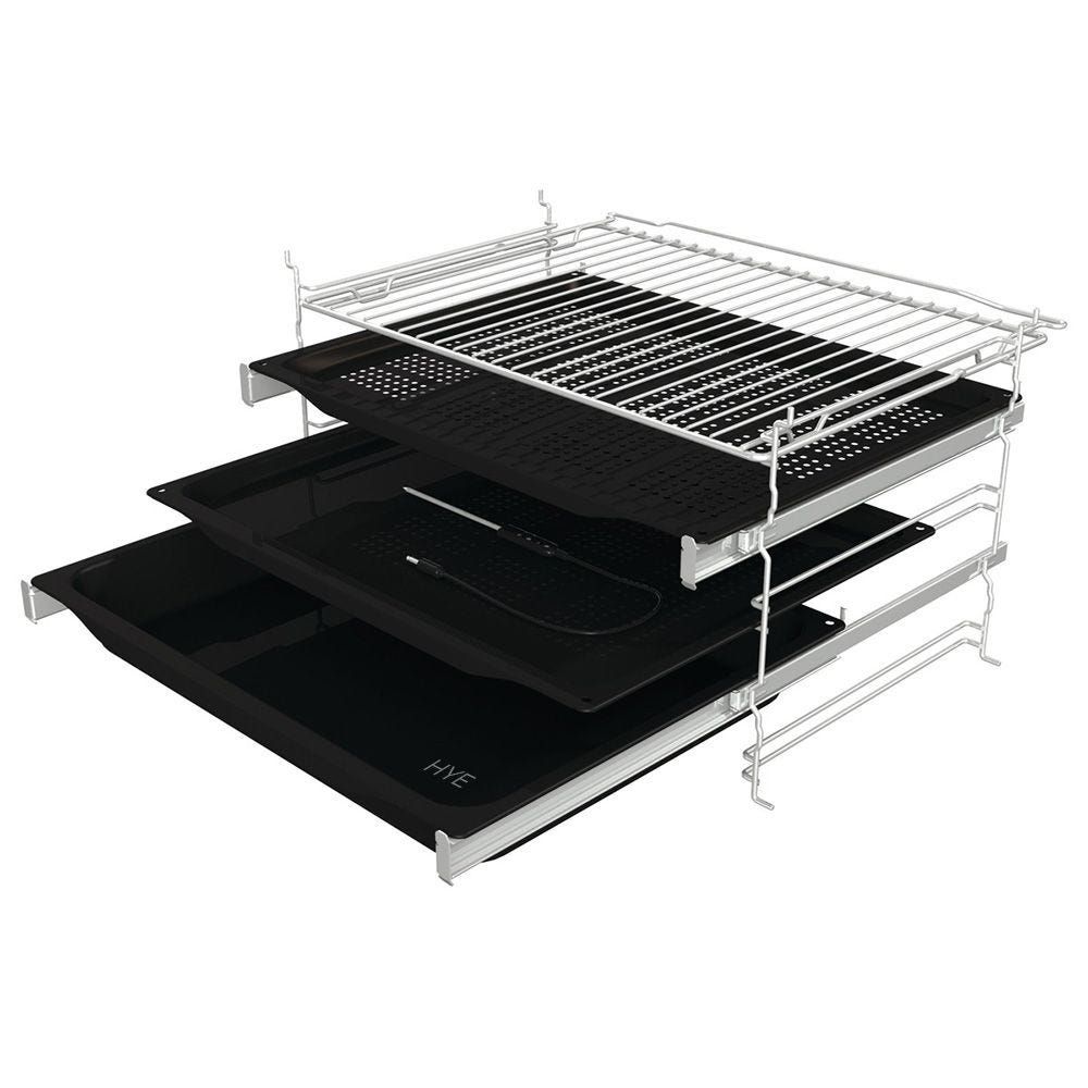 תנור בנוי  gorenje פירוליטי 60 סמ נירוסטה בשילוב זכוכית שחורה דגם BOP798S54X