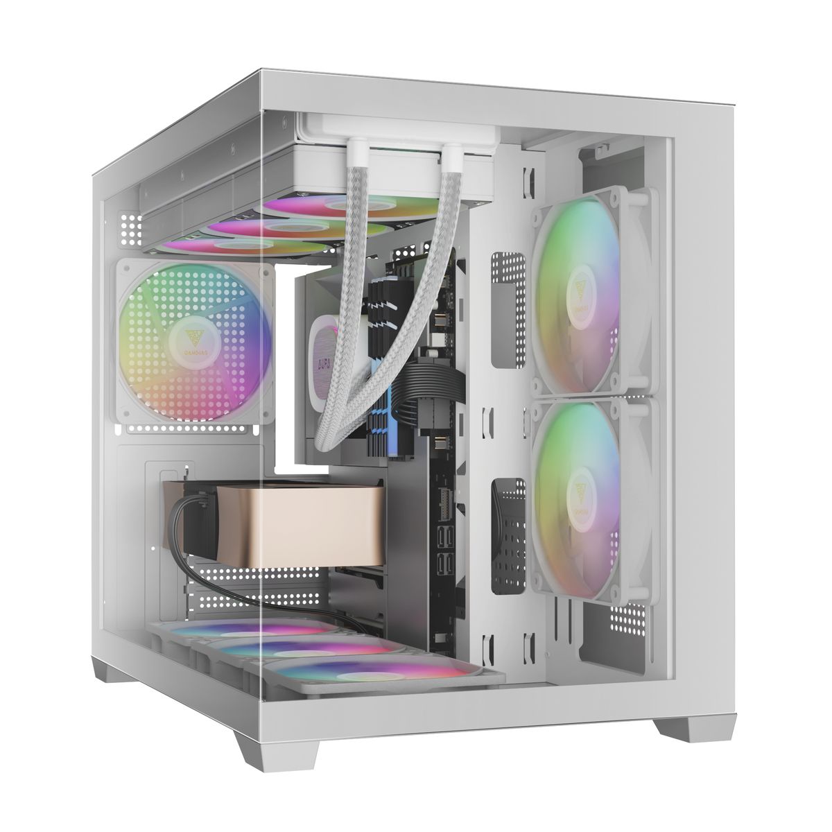 מארז מחשב לבן GAMDIAS AURA GC10M V2 ARGB WH