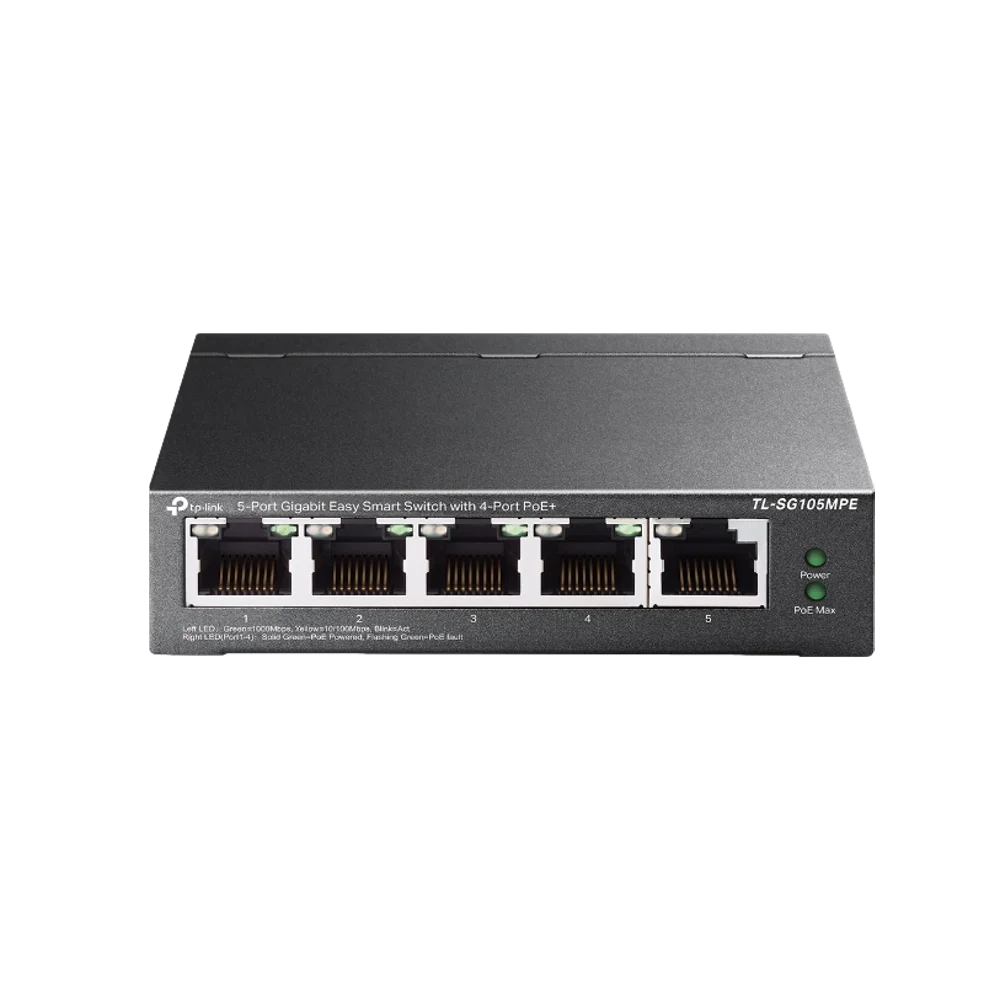 מתג רשת מנוהל TP-Link 5 פורטים POE+ GIGA 120W באחריות יבואן רשמי