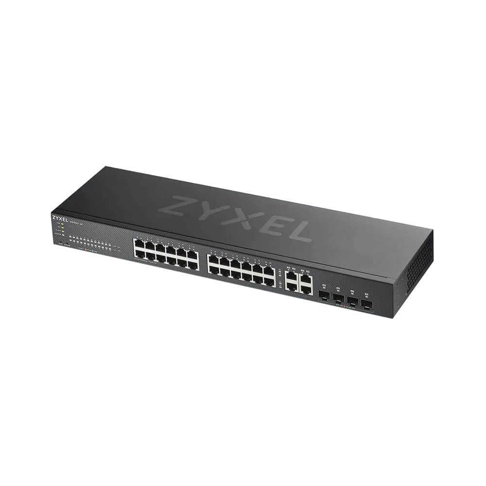 מתג רשת Zyxel GS1920-24HPv2 PoE 28 פורטים 375W 56Gbps באחריות יבואן רשמי