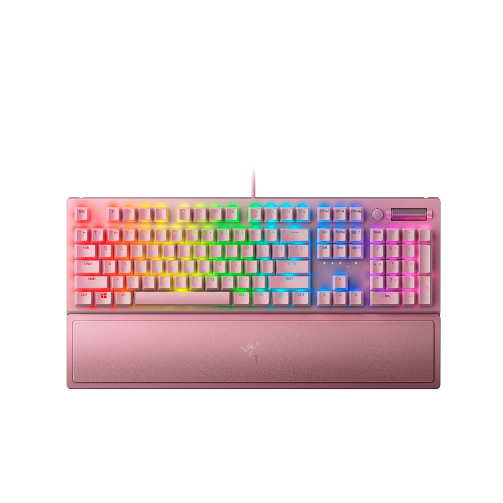 מקלדת גיימינג מכנית Razer BlackWidow V3 – מתגי Razer Green – חוטית – ורוד